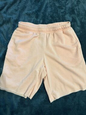 Double Zero Peach Fleece Bermuda Shorts NWOT